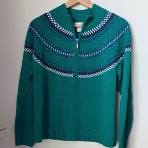 Christopher & Banks Teal Knit Sweater Size PM